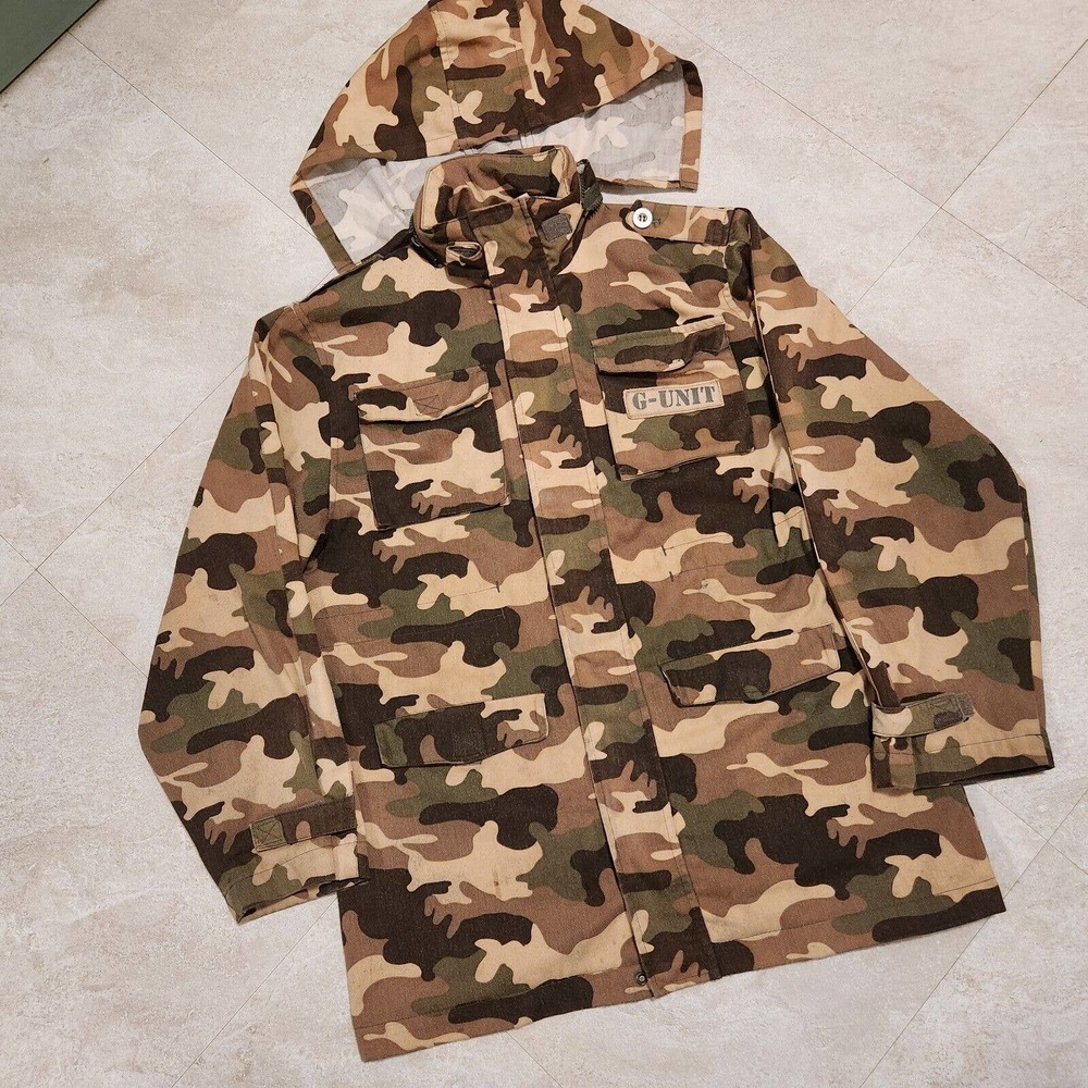 G-Unit Mens S‎ Small Camo Camouflage Military Hip Hop Rap Streetwear Jacket